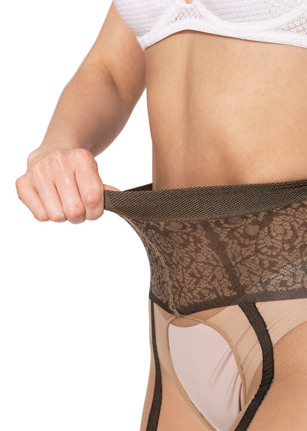 BANANALU Ouvert Strumpfhose gemusterte Ouvert Strumpfhose mit offenem Schritt 20 DEN (1 St) – Bild 3 von 5