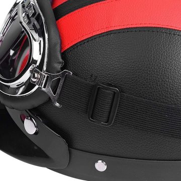 DOPWii Motorradhelm Roller Helm,Universal-Motorrad mit offenem Gesicht,Visier Helmbrille