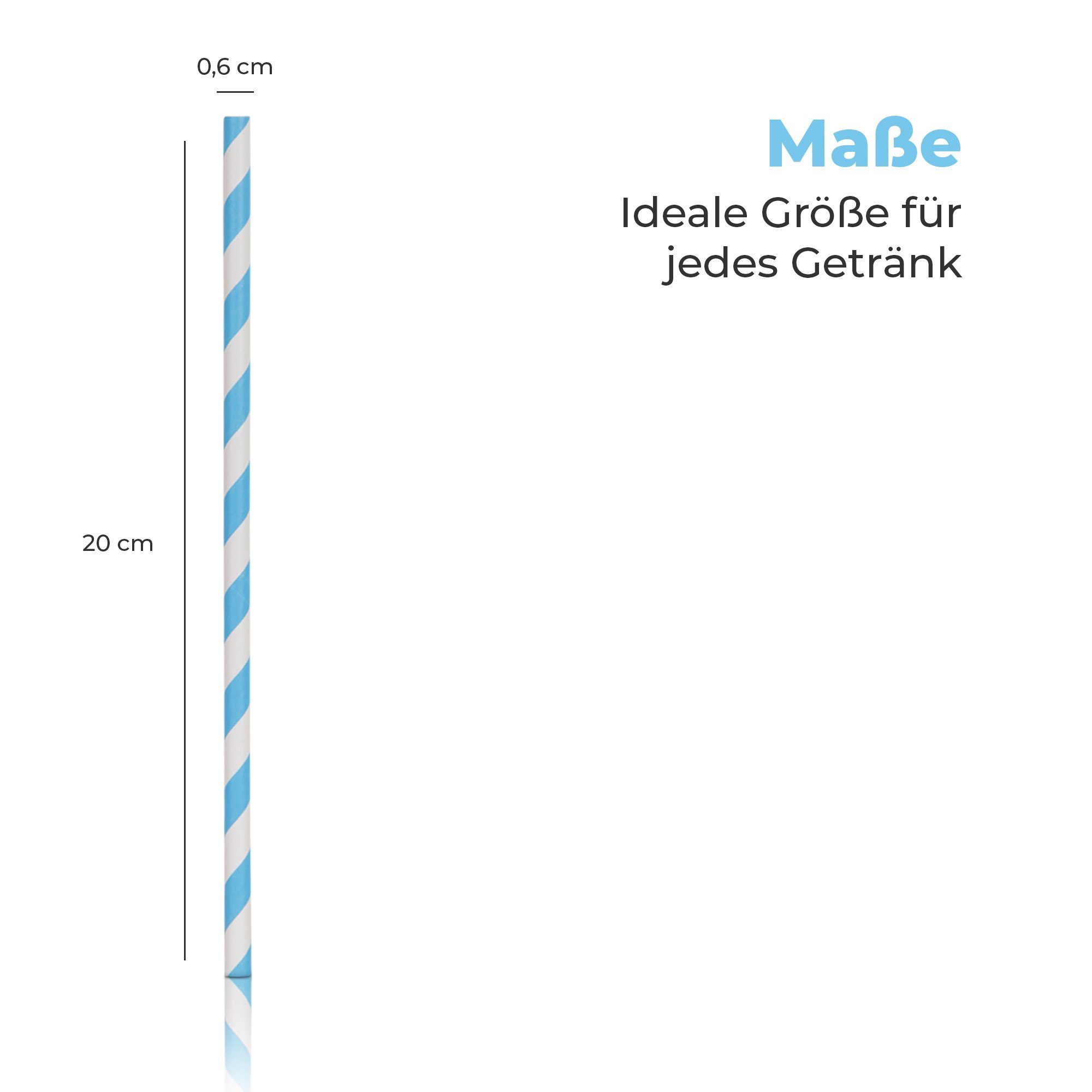 Bestlivings Trinkhalme bunt Mehrfachpack, (100/150/200, 100-tlg), Länge 20 cm, 100% Kraftpapier, robust, geschmacks- und geruchsneutral – Bild 2 von 5