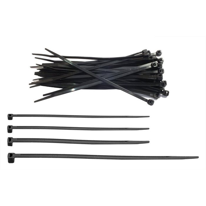 BigDean Kabelbinder 400 Stück schwarz 4 Größen 200 / 300 mm lang 2 5/3 5/4 5 mm breit (400-St)