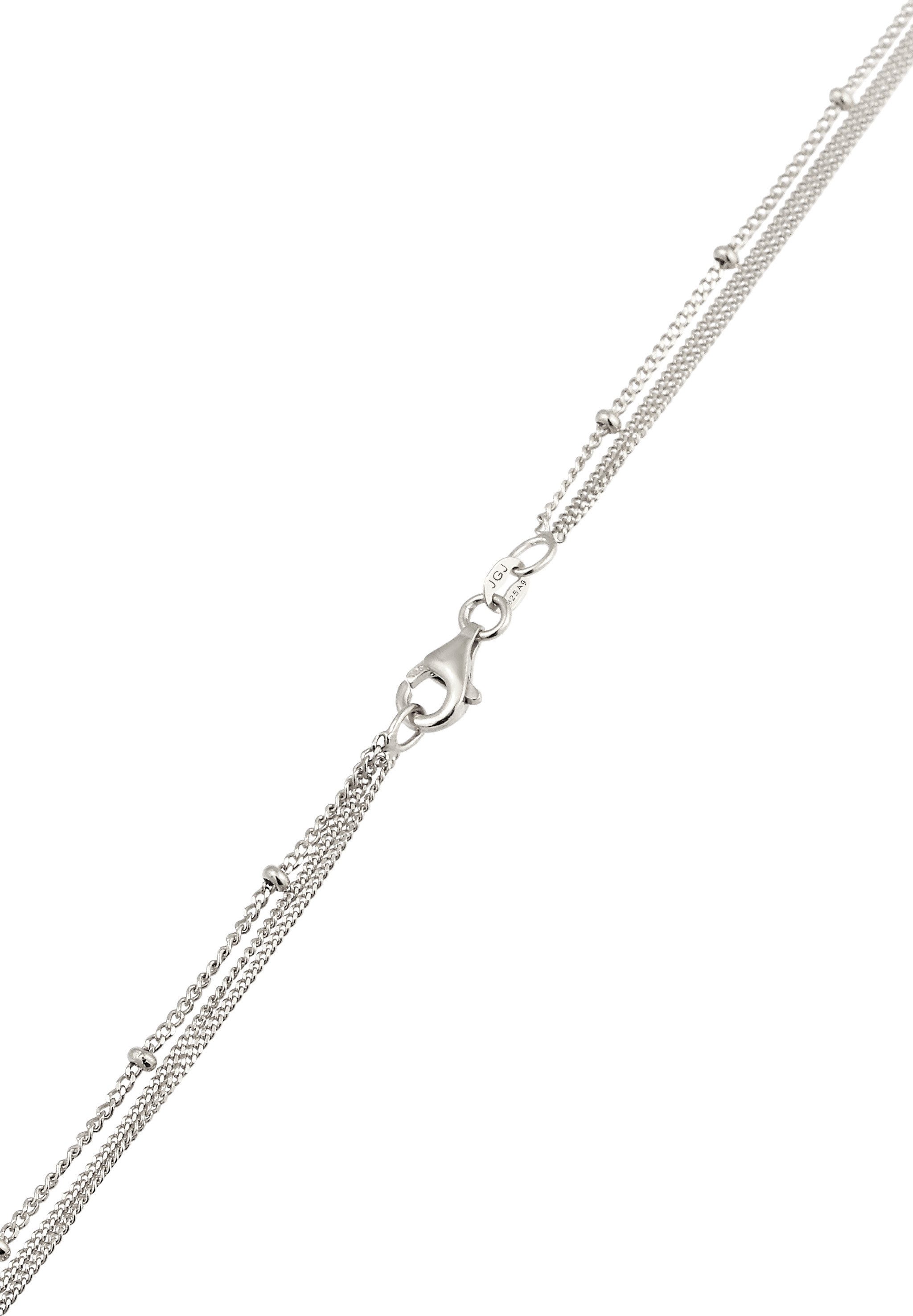 Elli Ketten-Set Layer Plättchen Synthetischer Opal Weiß 925 Sterling Silber