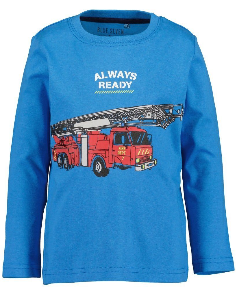 Seven (1-tlg) Feuerwehr Blue Auto Jungen Langarmshirt royalblau Langarmshirt Seven Blue