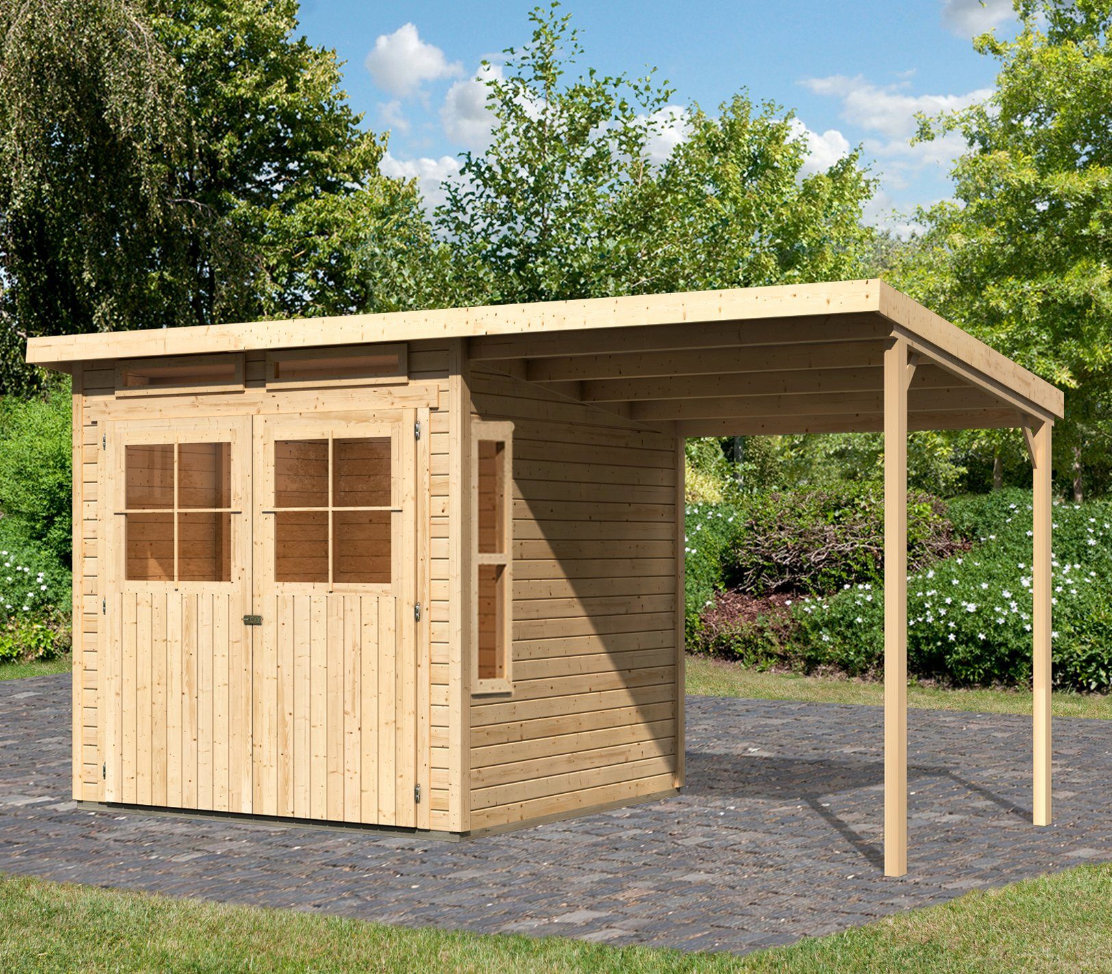 Karibu Gartenhaus Falkensee 3, BxT: 415x236 cm, (Set)