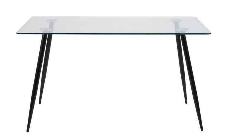ebuy24 Esstisch Willy Esszimmertisch aus klaren Glas mit schwarzen (1-St)