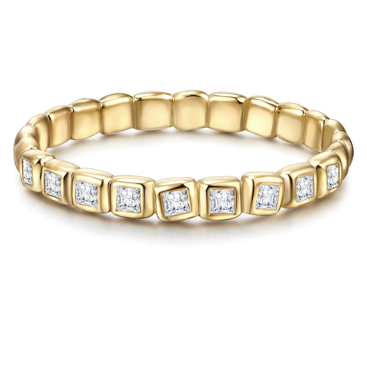 Glanzstücke München Silberring gelbgold, mit Zirkonia günstig online kaufen