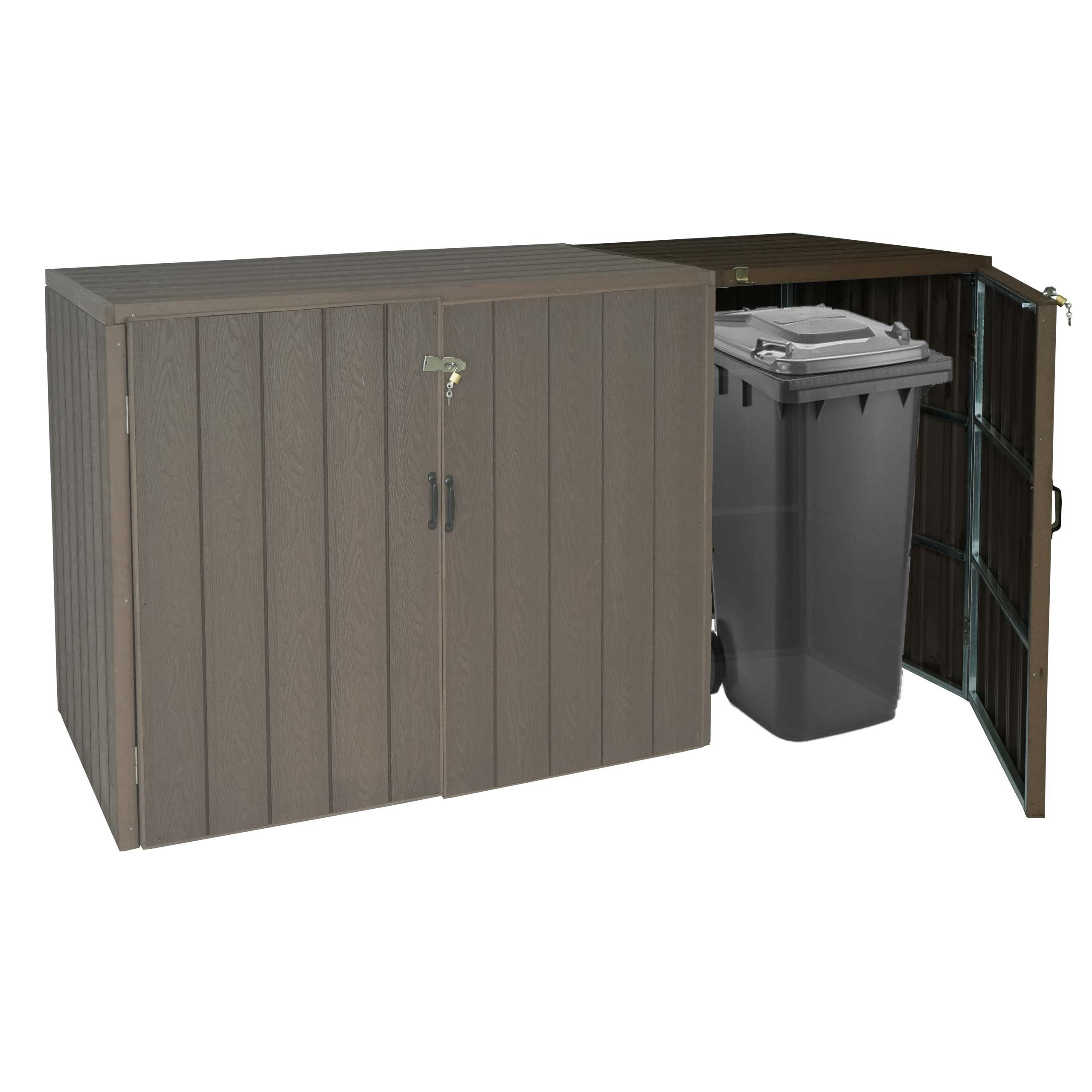 MCW Mülltonnenbox MCW-J28-P-1-E (1 St), Abschließbare Türen, Mülltonnen mit 80 bis 240 L Fassungsvermögen
