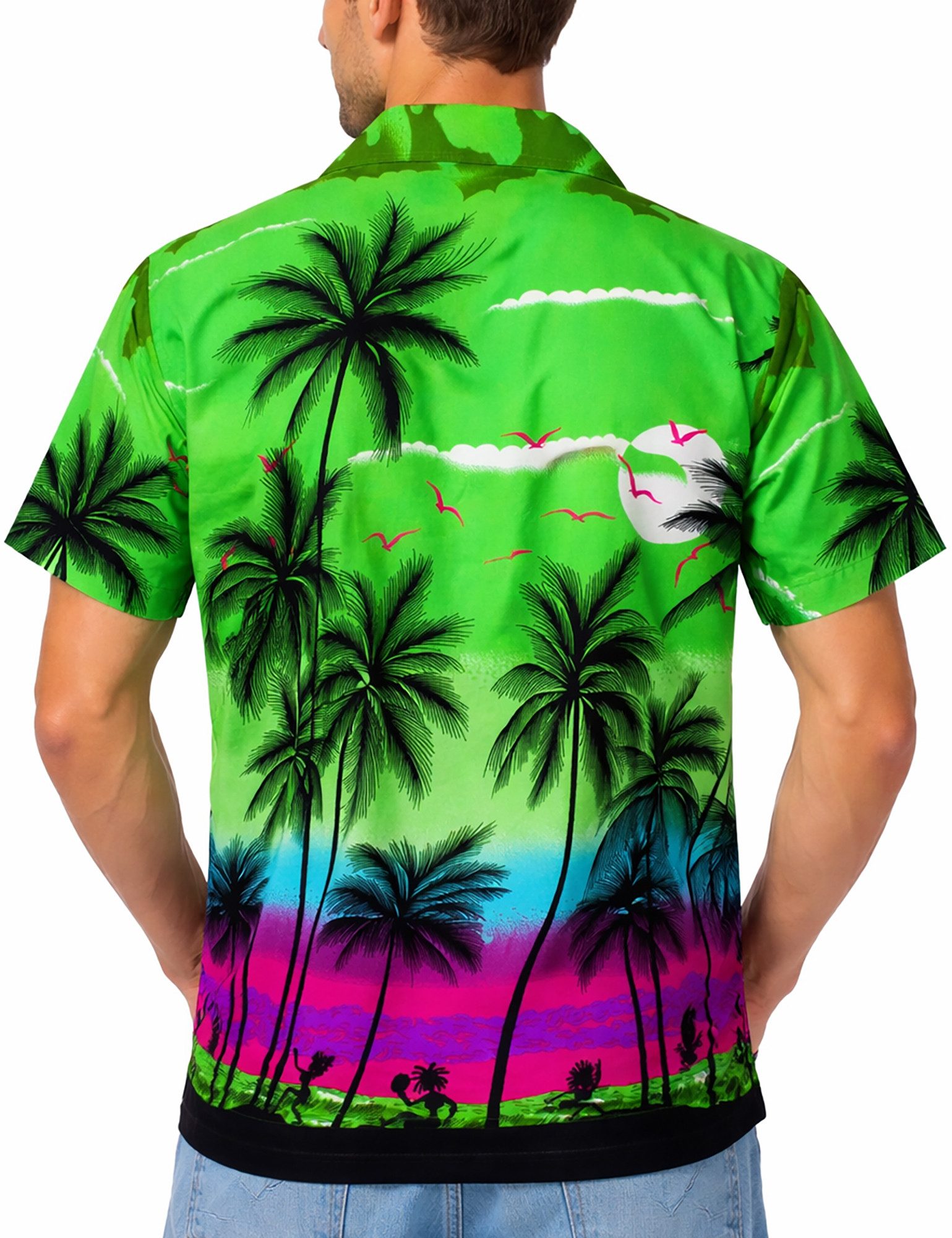 King Kameha Hawaiihemd "Beach" Funky Hawaii-Hemd Herren Kurzarm Front-Tasche Stylish – Bild 4 von 5