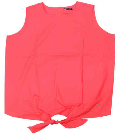 JETTE Blusentop JETTE Oversize Shirt schickes Damen Blusen-Top mit Knoten-Detail Große Größen Sommer-Shirt Rot