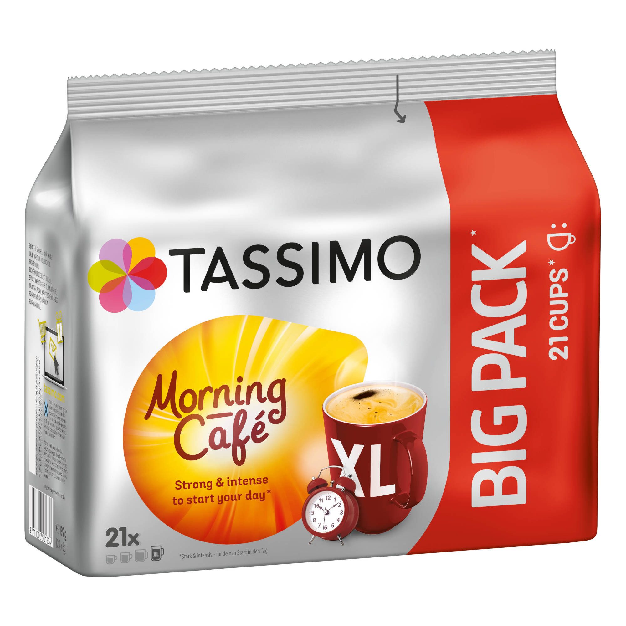 TASSIMO Kaffee Kapseln Morning Café XL Big Pack T Discs 5x21 Getränke Kaffeekapseln, 820 g, (Packung, 5er Pack)