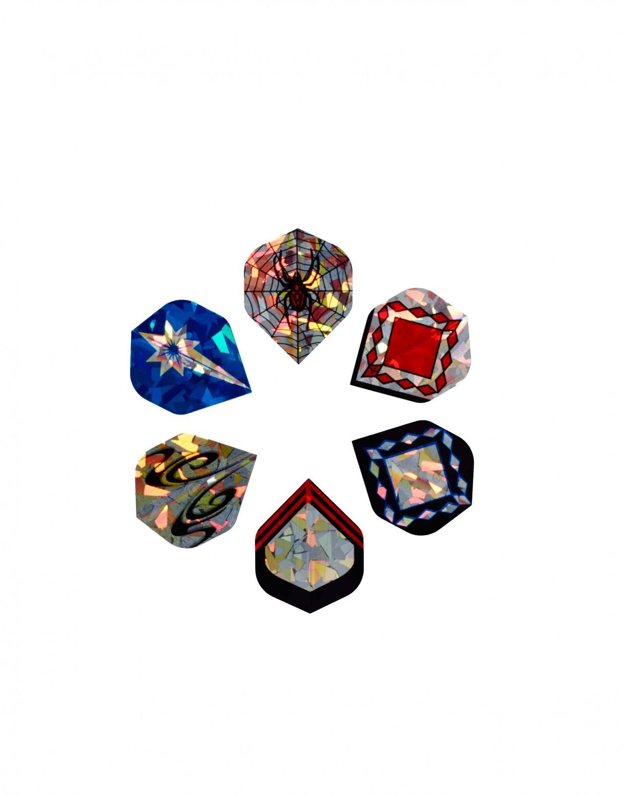 Dartpfeil PVC-Leitwerke Jumbo-Packung, 6 Sets à 3 Flights, div. Designvarianten