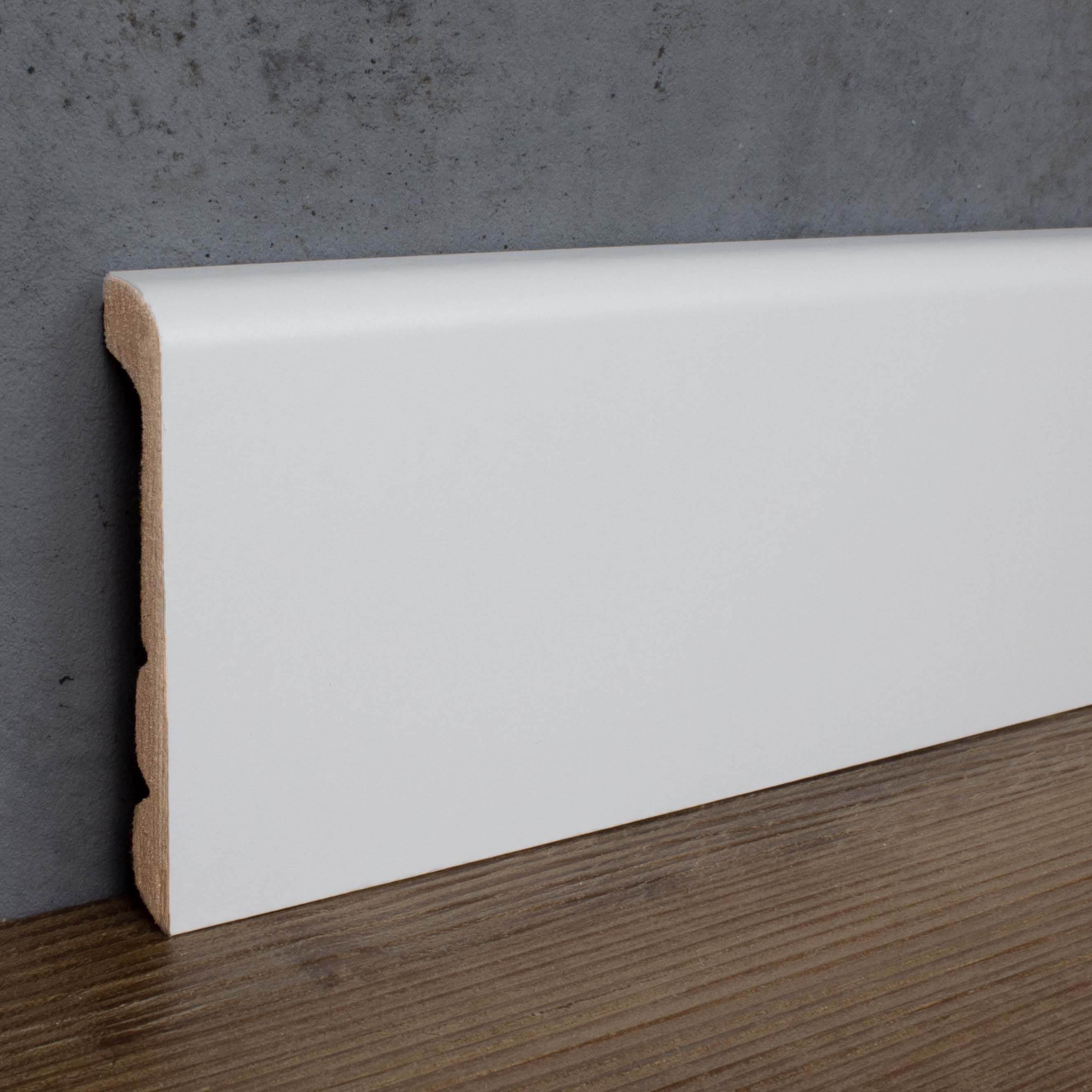 PROVISTON Sockelleiste Renovierungsleiste, MDF, 24 x 92 x 2400 mm, Weiß, Flieseleiste