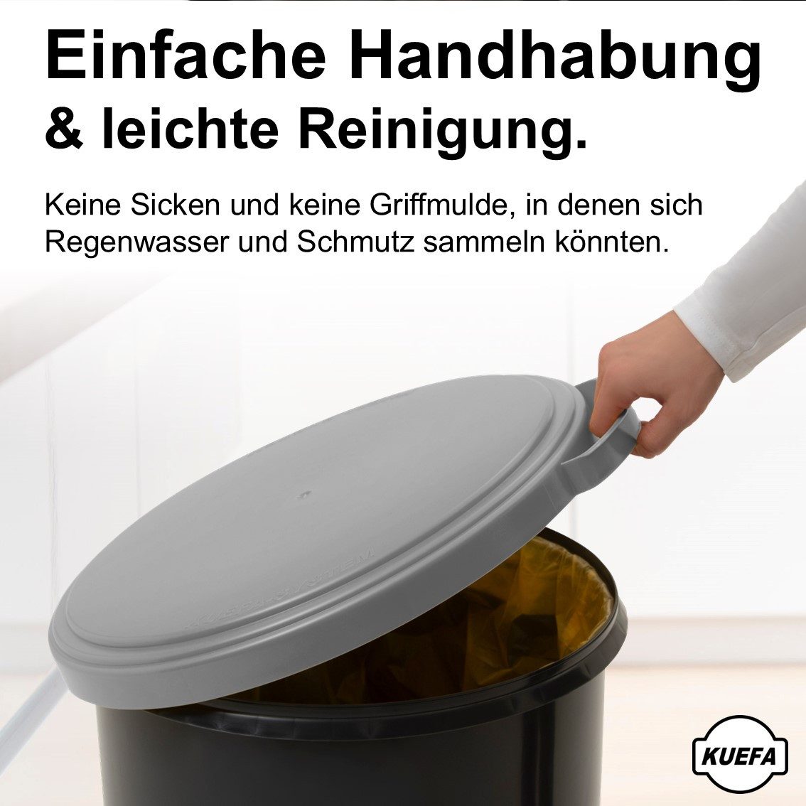 KUEFA Müllsackständer VLC 60L Mülleimer Gelber Sack, inkl. Klemm-Ring, Geruchsdicht – Bild 4 von 5