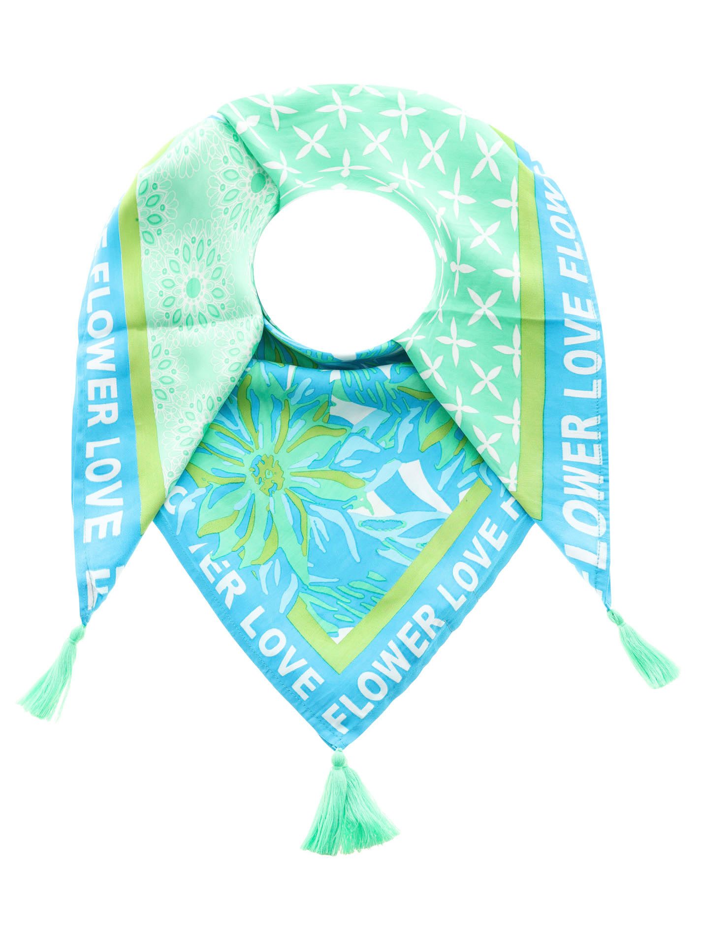 Zwillingsherz Modetuch "Flower Love", mit Tasseln und farbenfrohem Vierecks günstig online kaufen