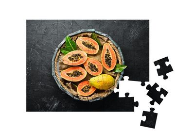 puzzleYOU Puzzle Frische Papaya, 48 Puzzleteile, puzzleYOU-Kollektionen Obst, Essen und Trinken
