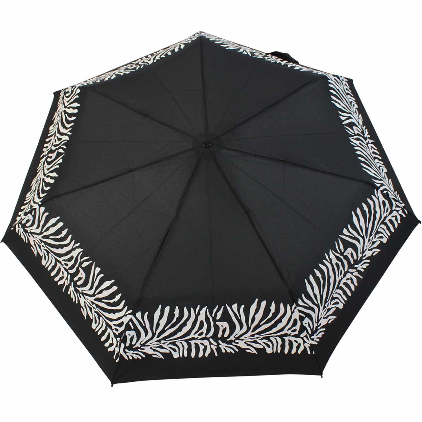 Knirps® Taschenregenschirm »Slim Duomatic Auf-Zu-Automatik Farbwechsel -  Zebra«, sobald der Schirm nass wird, färbt er sich bunt