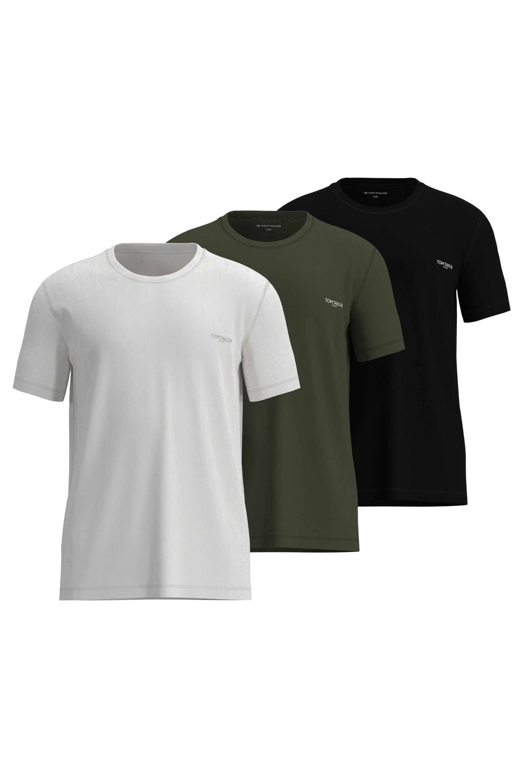 TOM TAILOR T-Shirt (3er Pack) lässiger Casual-Stil