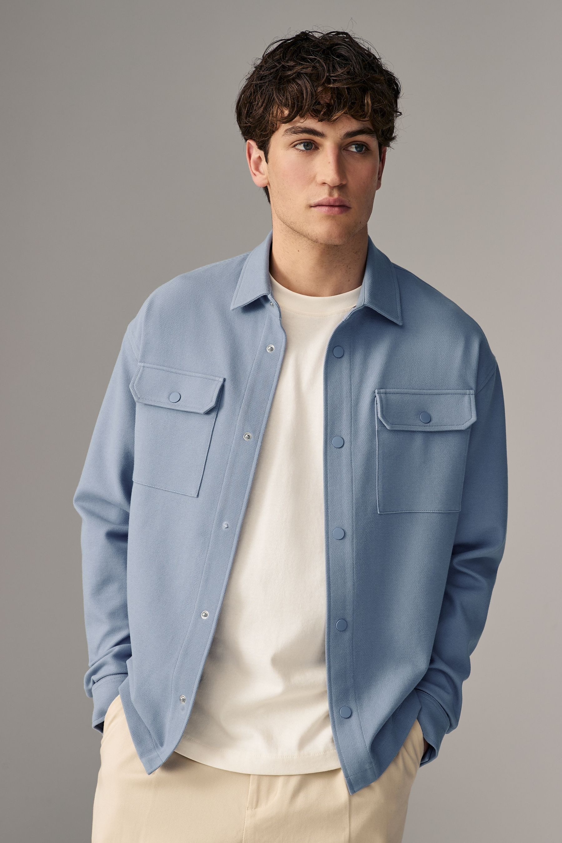 Next Hemdjacke Hemdjacke aus Jersey (1-St)
