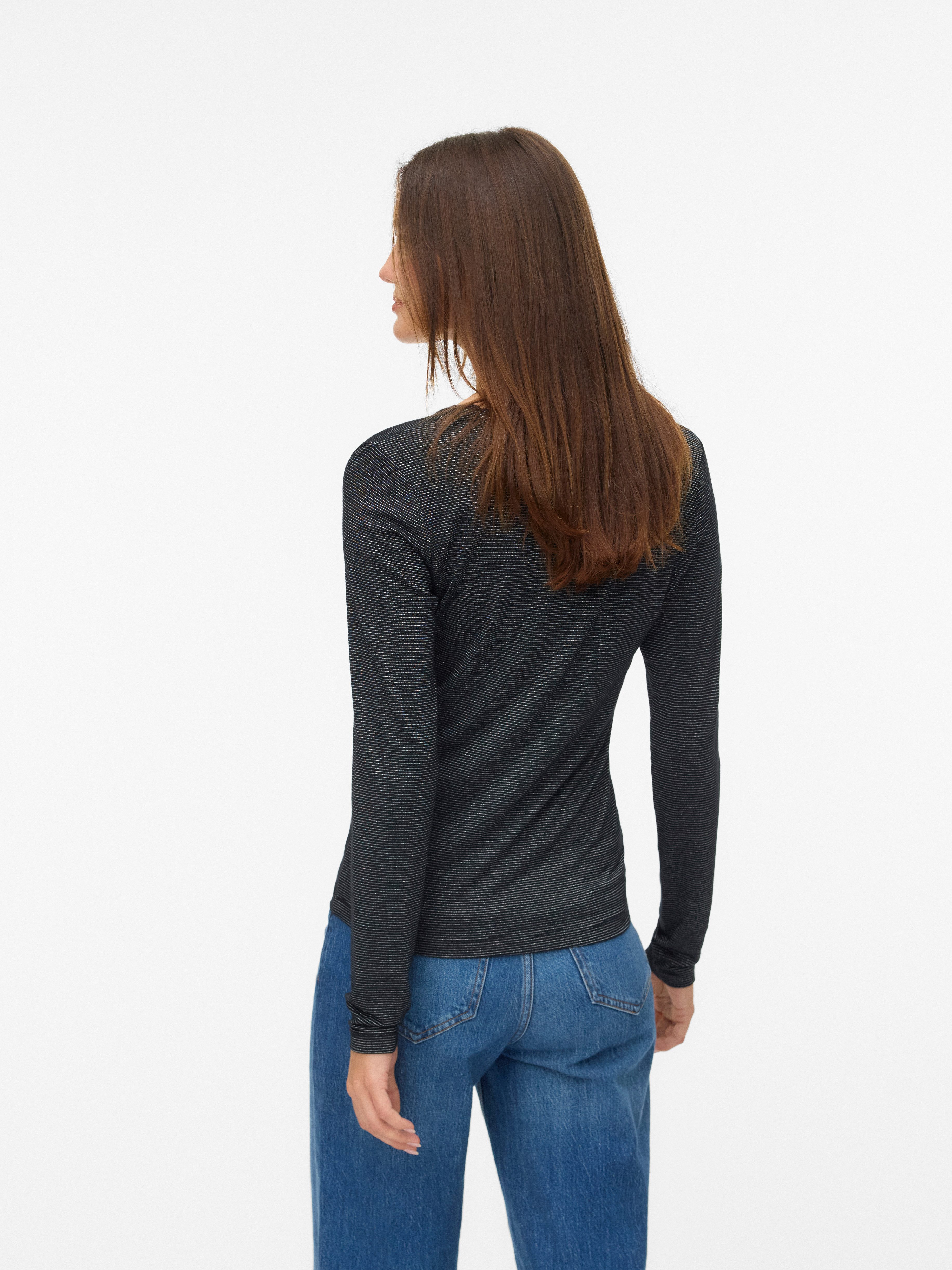 Vero Moda Langarmshirt VMLAVA GLITTER LS V-NECK TOP STRIPE NOOS günstig online kaufen