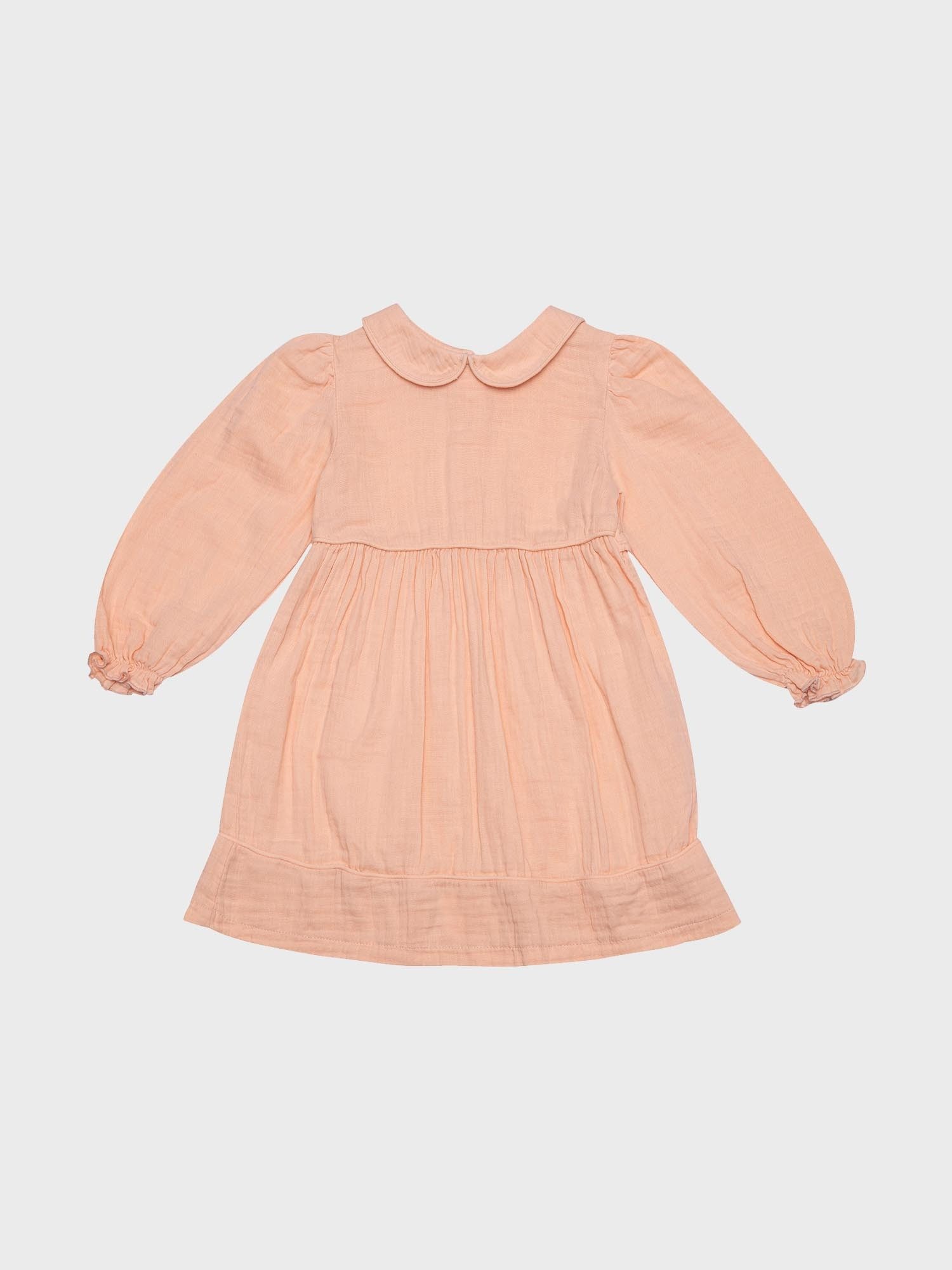 Sommerkleid Baby Kleid Bio-Musselin mit Peter-Pan-Kragen