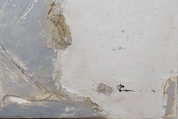 KUNSTLOFT Gemälde Stone Wall 80x80 cm, Leinwandbild 100% HANDGEMALT Wandbild Wohnzimmer