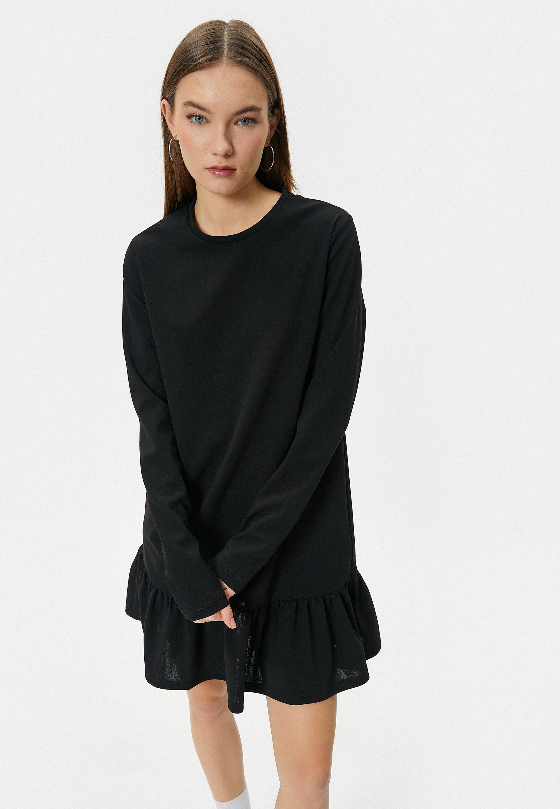 Koton Volantkleid Mini Länge Basic Volantkleid