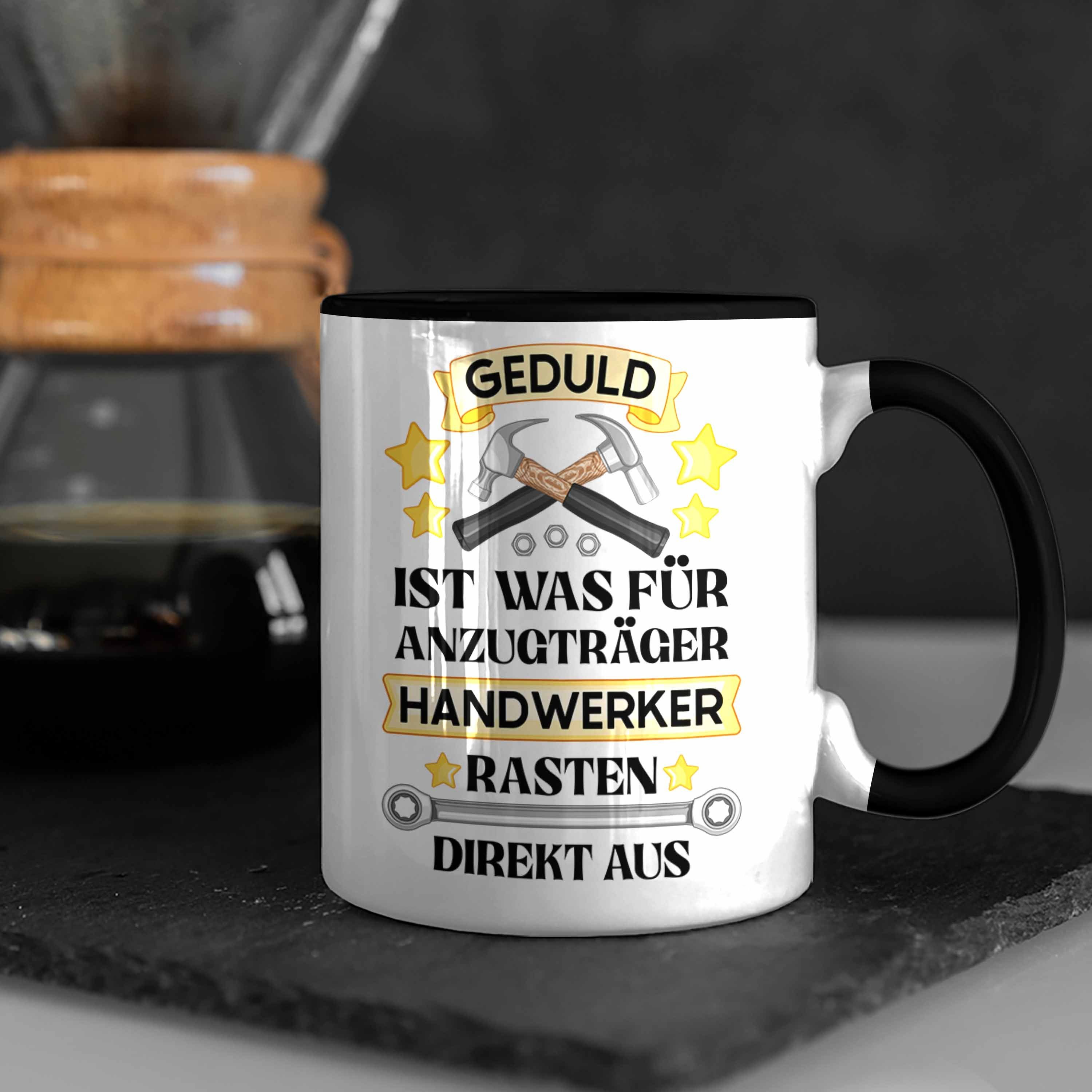 Trendation Tasse Trendation - Spruch Tasse Handwerker mit Mechatroniker Mechaniker KFZ Geschenke Schwarz Kaffeebecher Handwerk für
