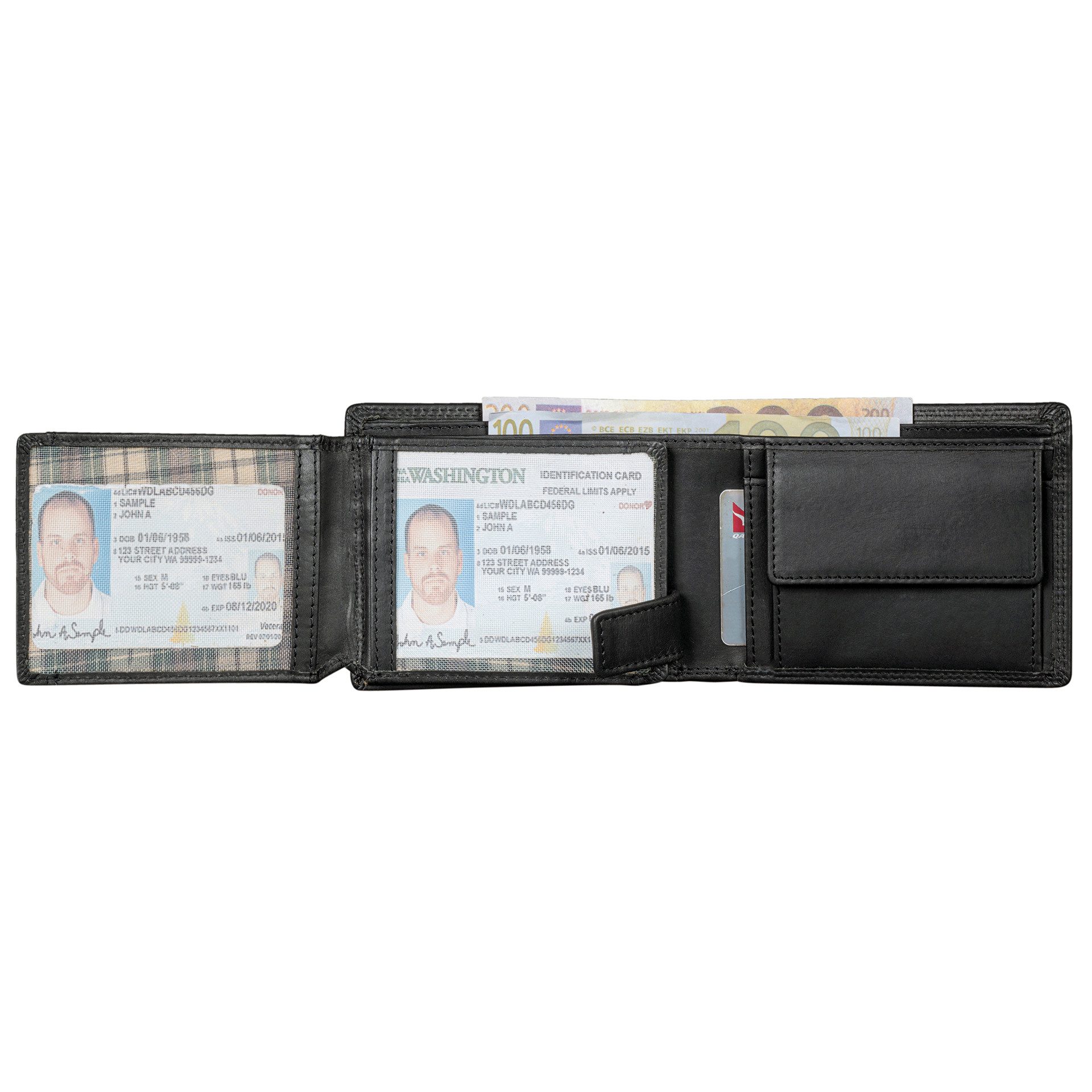 Benthill Geldbörse Herren Echt-Leder Geldbeutel RFID Großes Portemonnaie Männer Vintage, RFID-Schutz Kartenfächer Münzfach