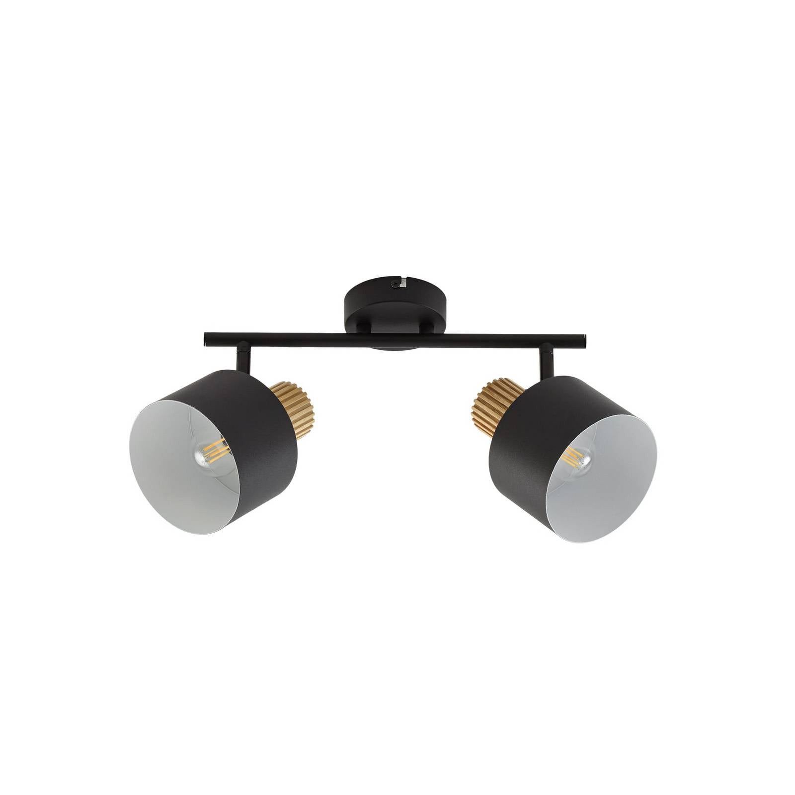 Lindby Deckenstrahler Lenja, Metall, Schwarz IP20, 2 x 10 W LED