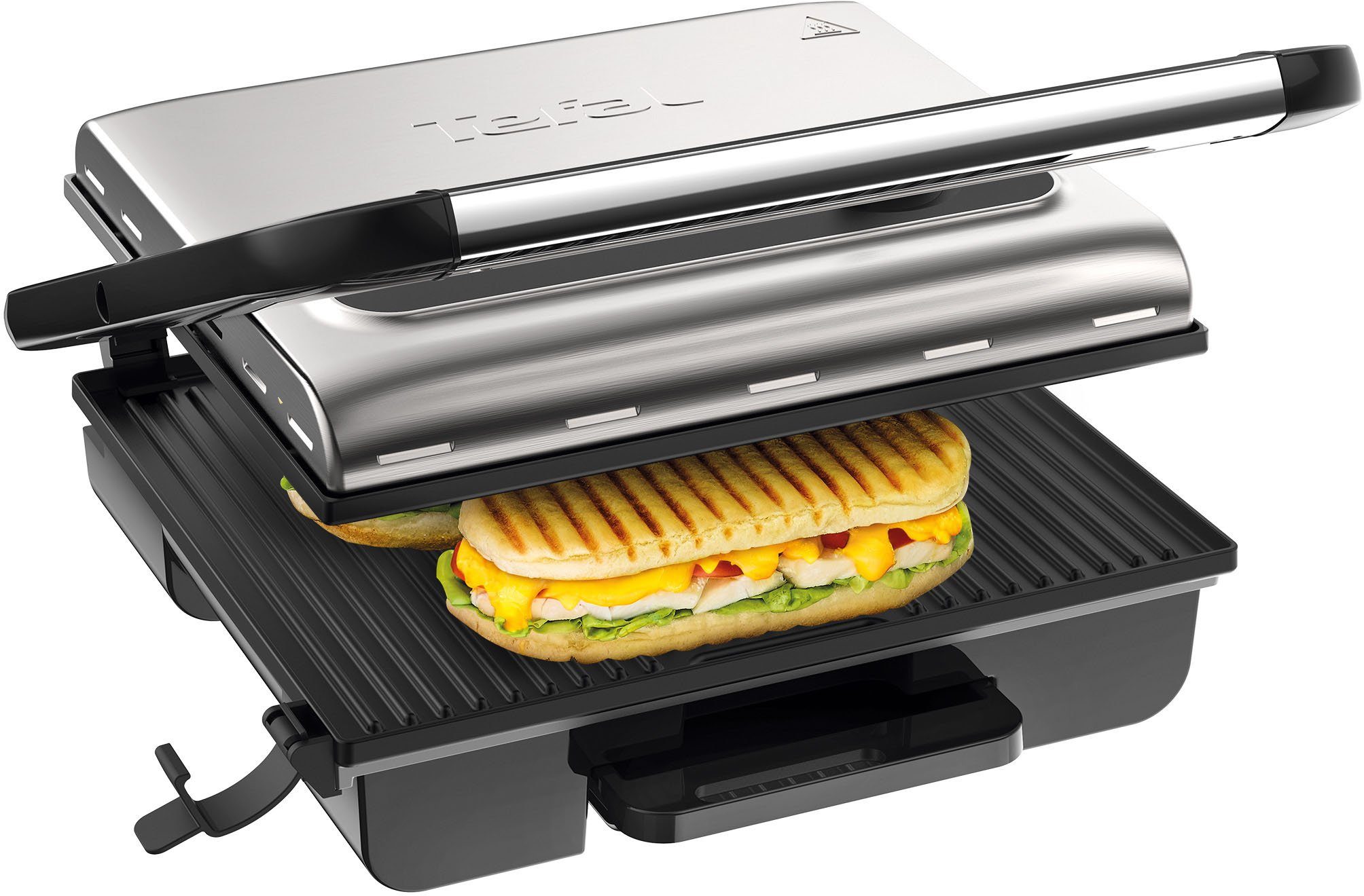 Tefal Kontaktgrill GC242D Inicio Grill Adjust, 2000 W, regelbarer Thermostat mit 3 Stufen, antihaftbeschichtete Platten
