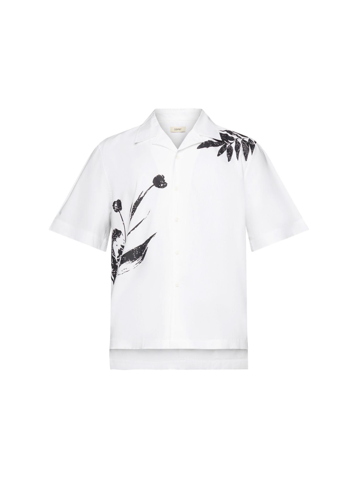 Esprit Kurzarmhemd Hemd mit großem Blumen-Print