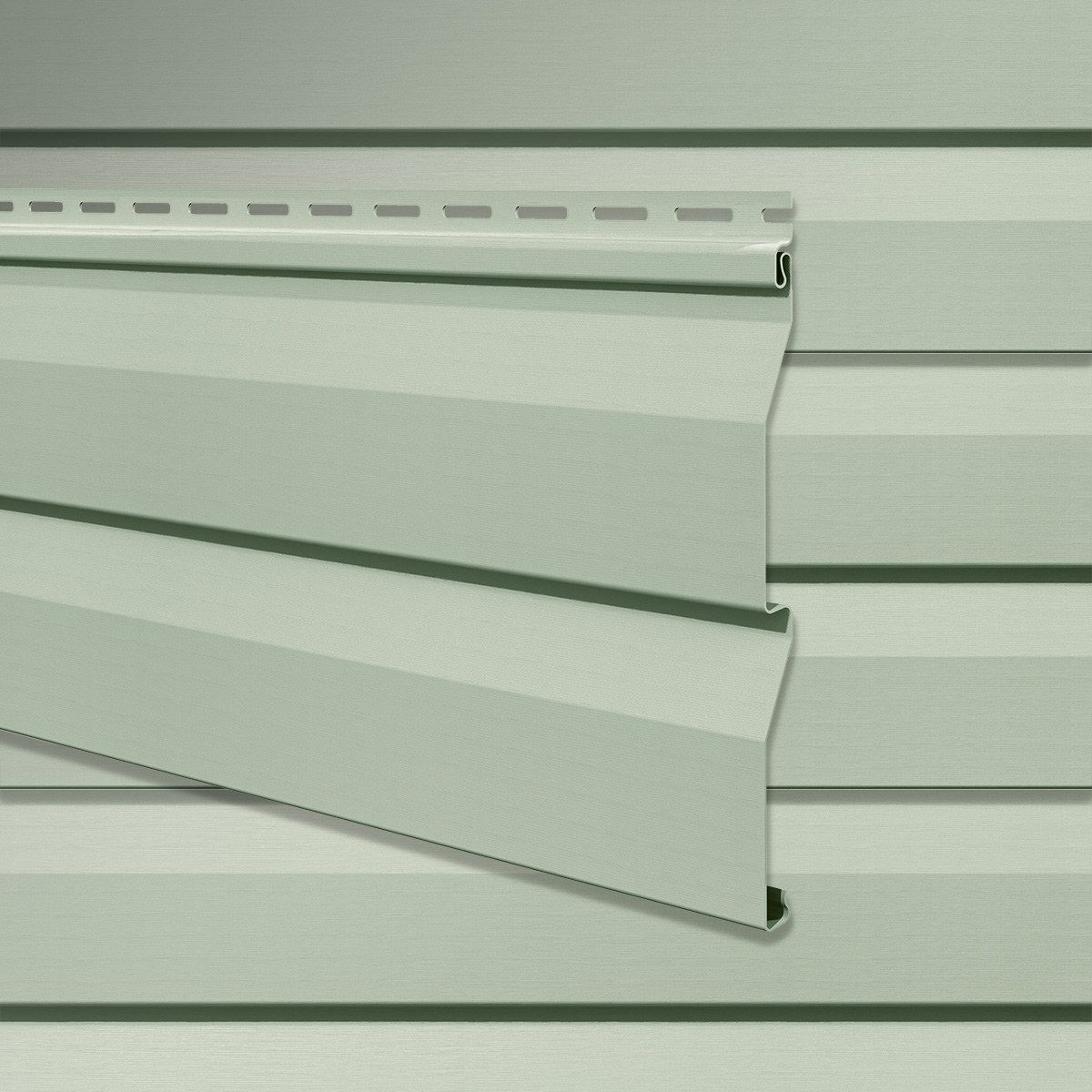 VILO Verkleidungspaneel Canadian Siding SV-03 Stülpprofil 2-Brett 3,0m St. 0,6qm hellgrün, BxL: 24x300 cm, 0,72 qm, (Stückweise 1 Paneel, 0,72 qm) 2-lagig, solide Beständigkeit, pflegeleicht, abwaschbar, Leichtgewicht