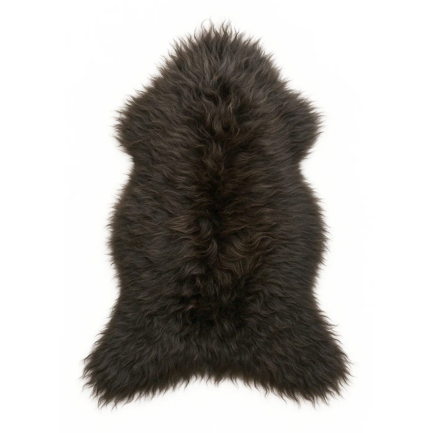 Provellus Fellteppich Echtes Island Schaffell – Dunkelbraun, Langhaar, ca. günstig online kaufen