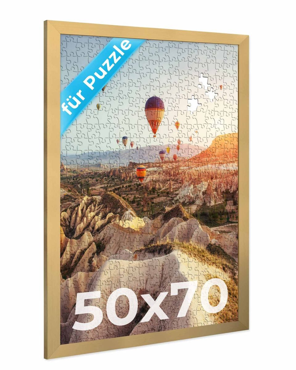 PHOTOLINI Bilderrahmen für Puzzle, Puzzlerahmen mit Acrylglas zum Aufhängen, für 1 Bilder (1 Einzelrahmen), 500-1.000 Teile im Endformat 50x70 cm