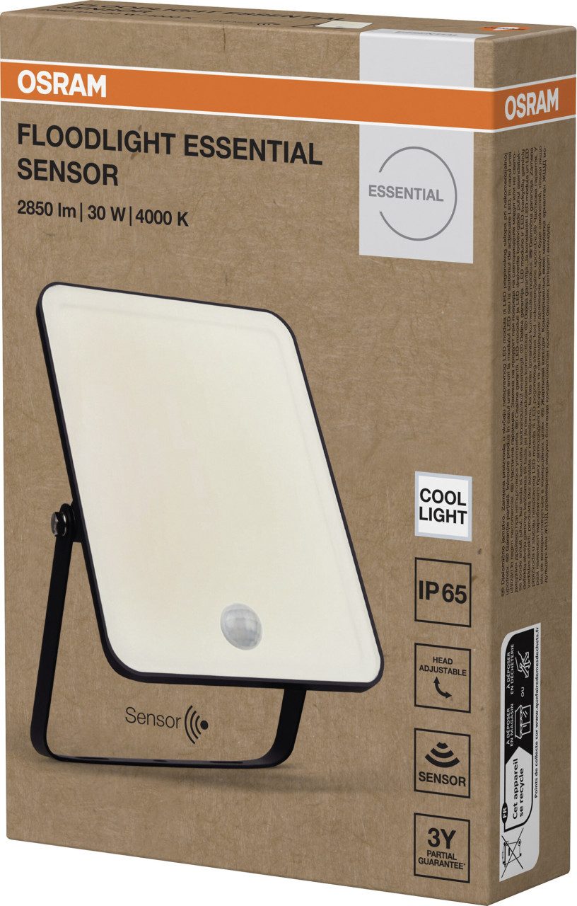 Osram Außen-Wandleuchte Osram LED-Außenleuchte Floodlight Essential mit, Inkl. Leuchtmittel, Mit Bewegungsmelder nicht dimmbar