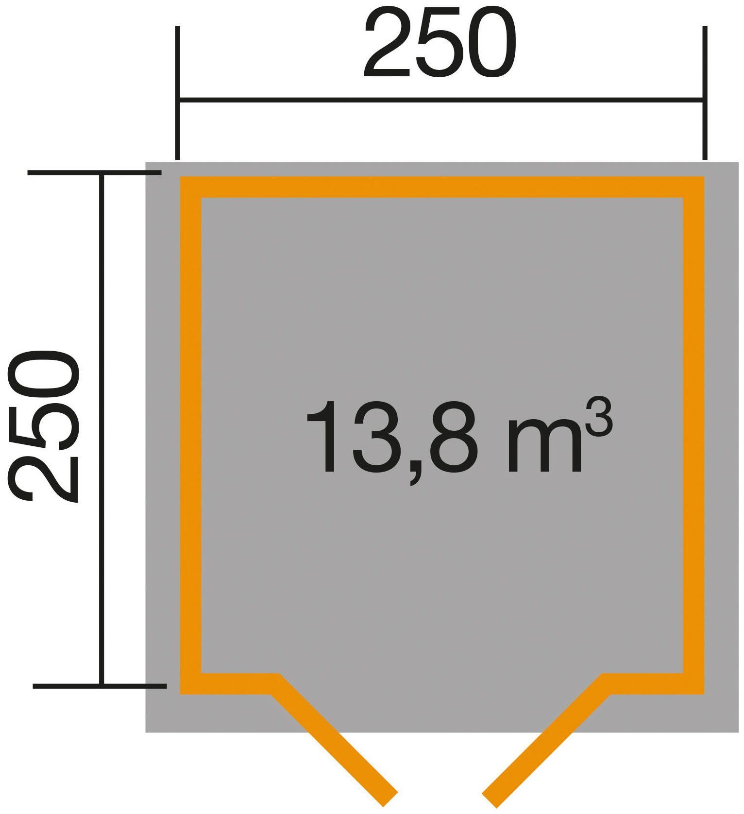 weka 209 Gr.2 cm Gartenhaus graphitgrau, 288x284 BxT: