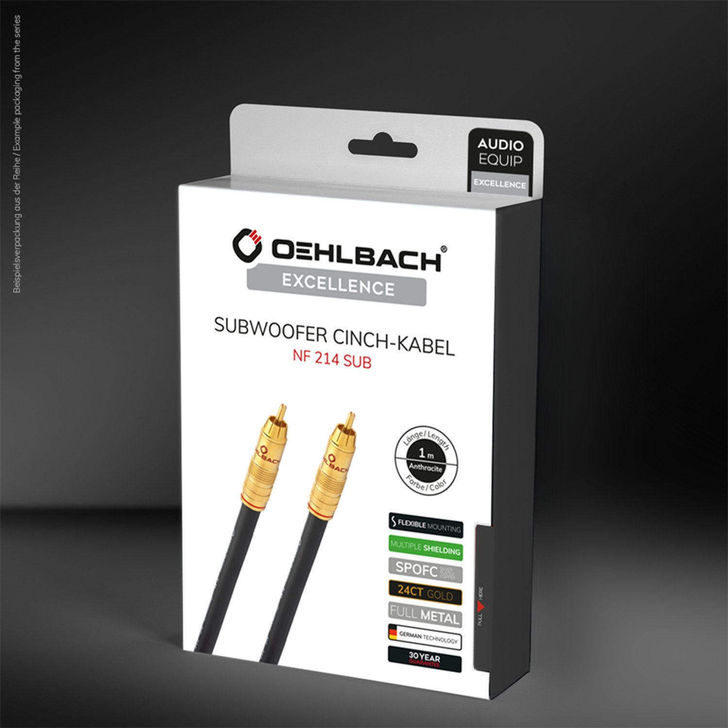 OEHLBACH NF 214 Sub Erstklassiges Subwoofer Cinch-Kabel Audio-Kabel, Cinch, Cinch (100 cm), Flexibel, Hochwertiges Kupfer