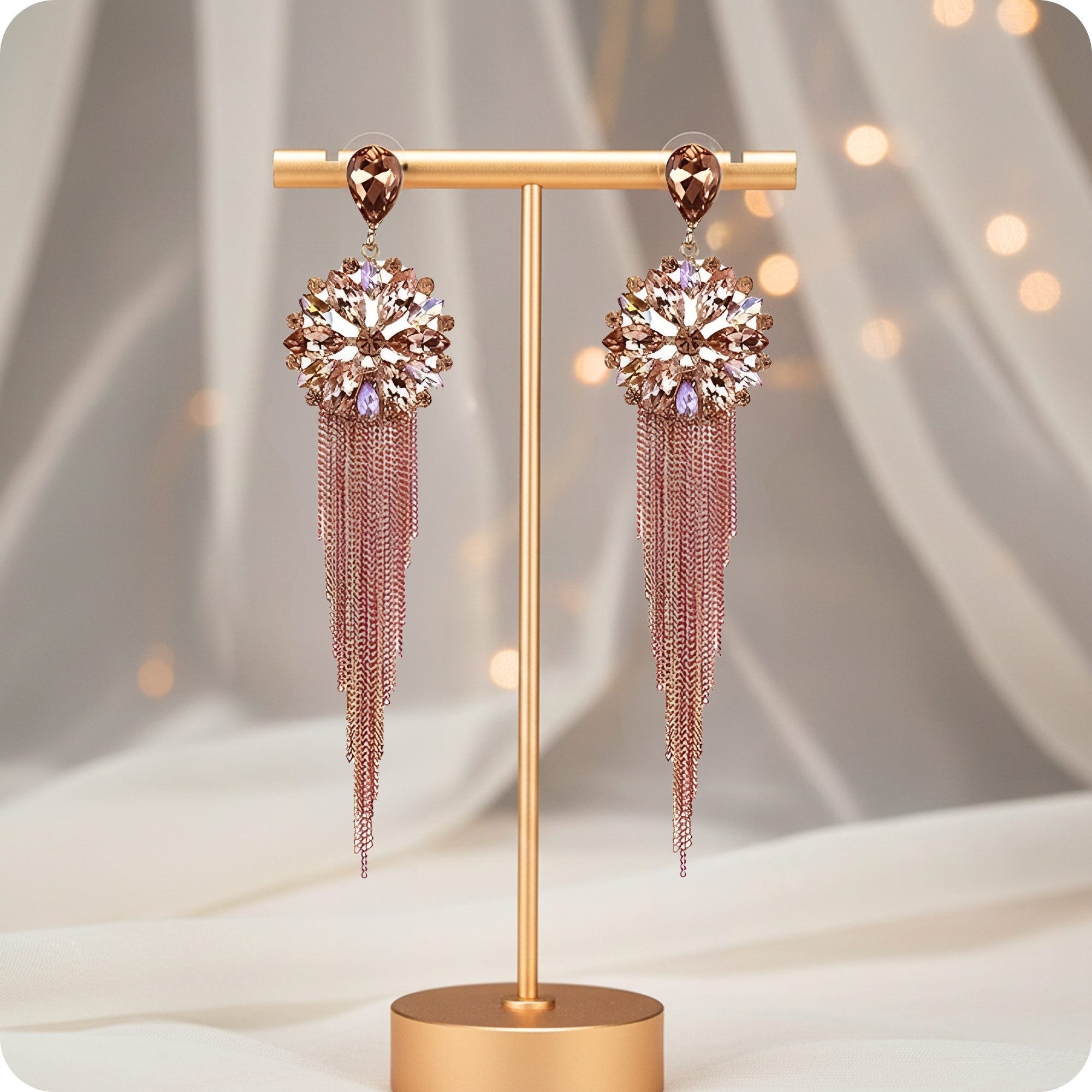 YouBella Ohrring-Set Kristall Quaste vergoldet Ohrringe Für Frauen & Mädchen (Party Wear, Mode, Geeignet für alle Anlässe), Best For Gifting, Hochzeit, Stilvoll