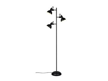 meineWunschleuchte LED Stehlampe, Dimmfunktion, LED wechselbar, Warmweiß, minimalistisch Industrial Retro Bauhaus, mehrflammig, Schwarz 150cm