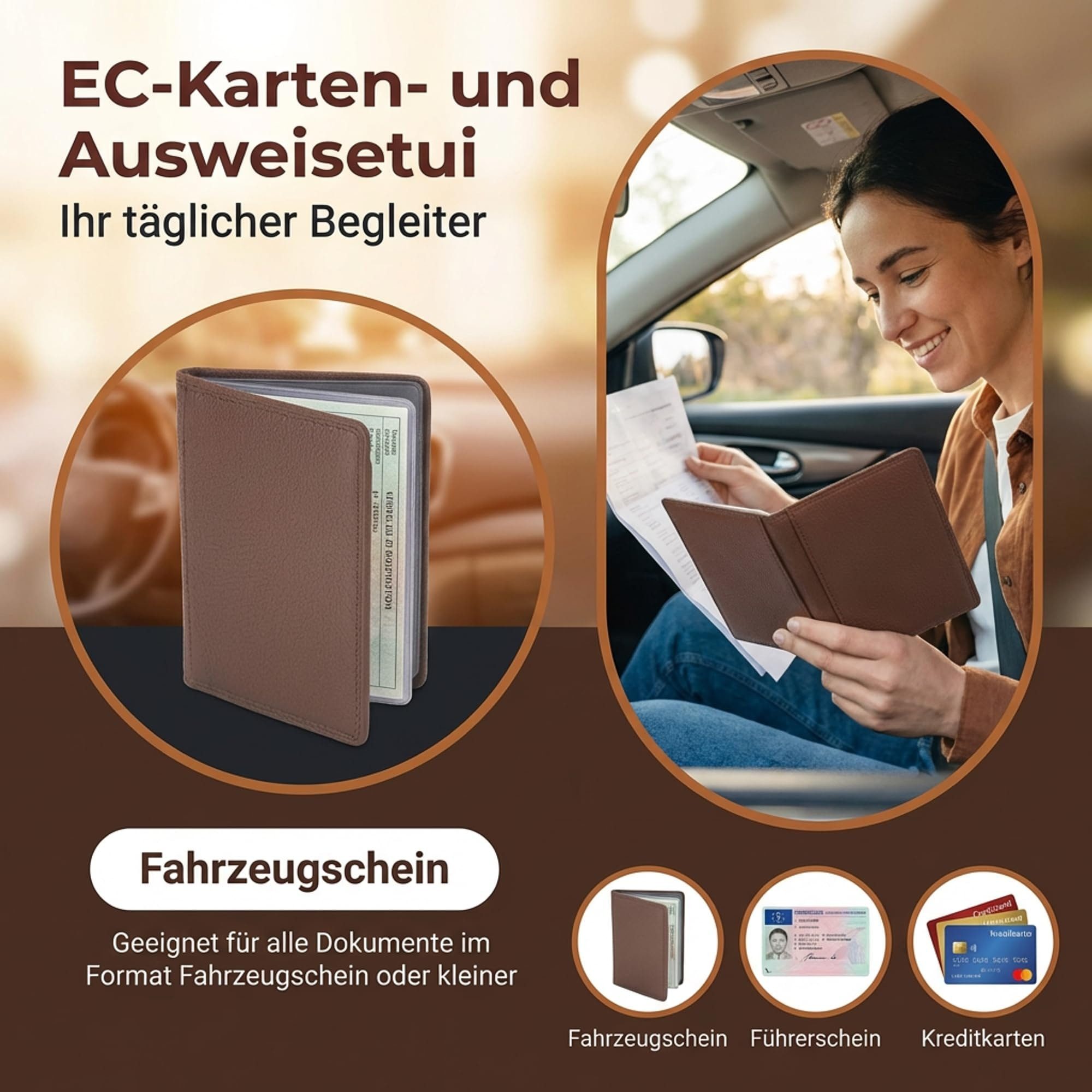 Josephine Osthoff Kartenetui EC-Karten und Ausweisetui caramel