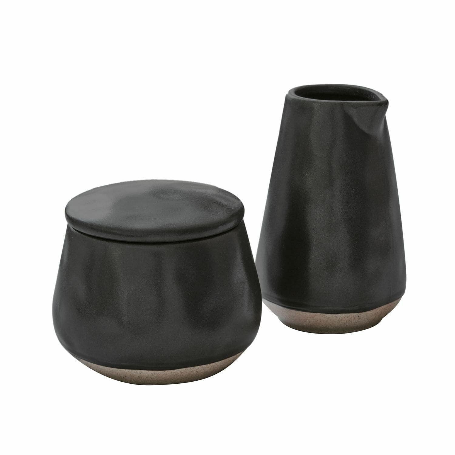 Mirabeau Geschirr-Set Zuckerdose und Milchkännchen Biarré schwarz, Steinzeug
