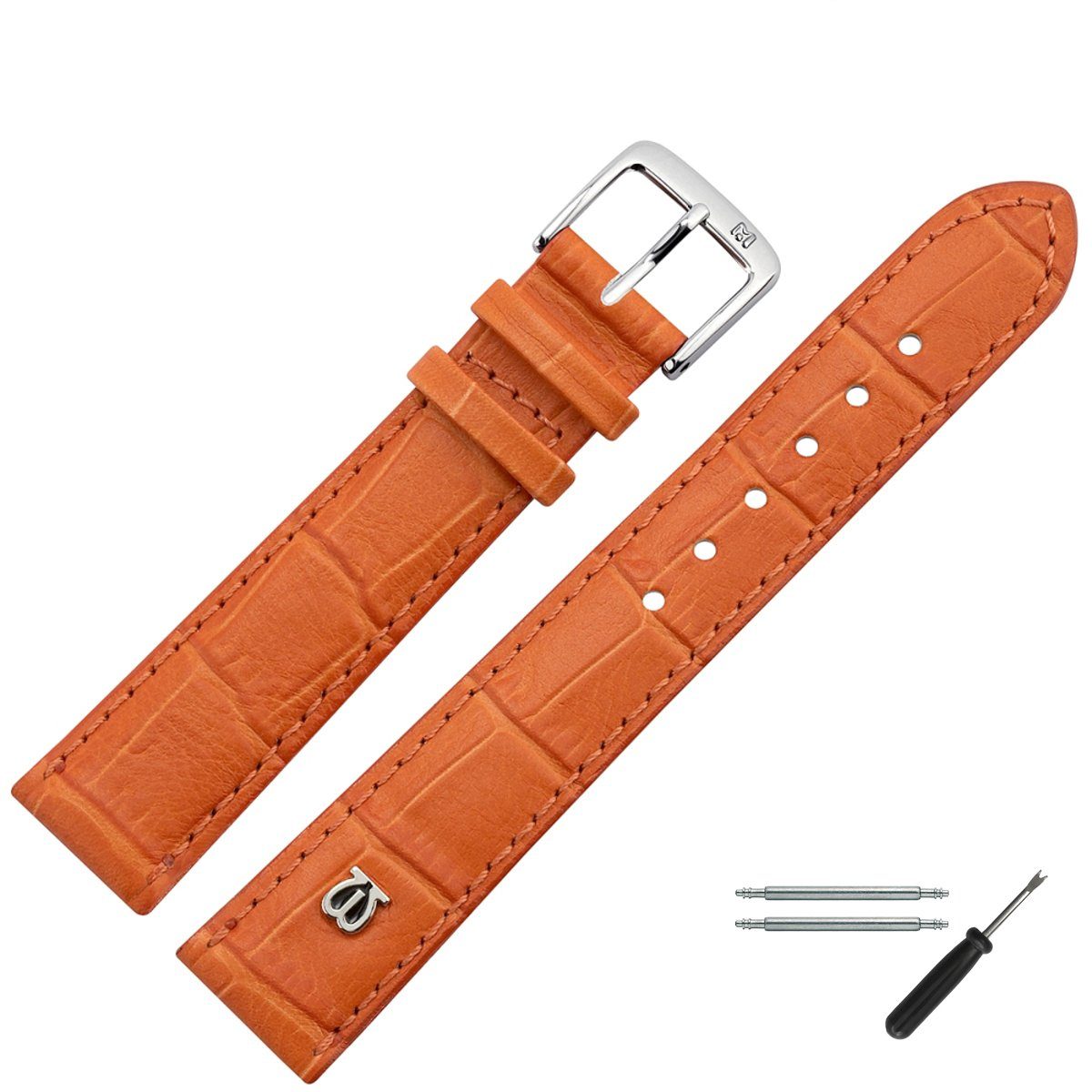 MARBURGER Uhrenarmband 20mm Leder Alligator Prägung günstig online kaufen