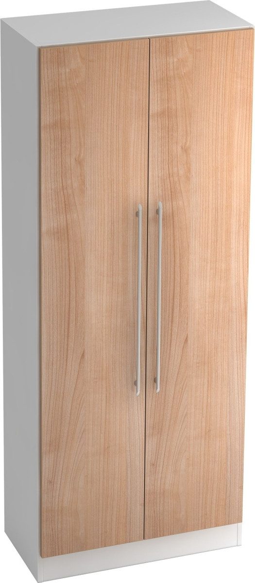 HAMMERBACHER Garderobenschrank Garderobenschrank Solid 5OH BxTxH 80x42x200,4cm Griff RE Weiß/Nussbaum
