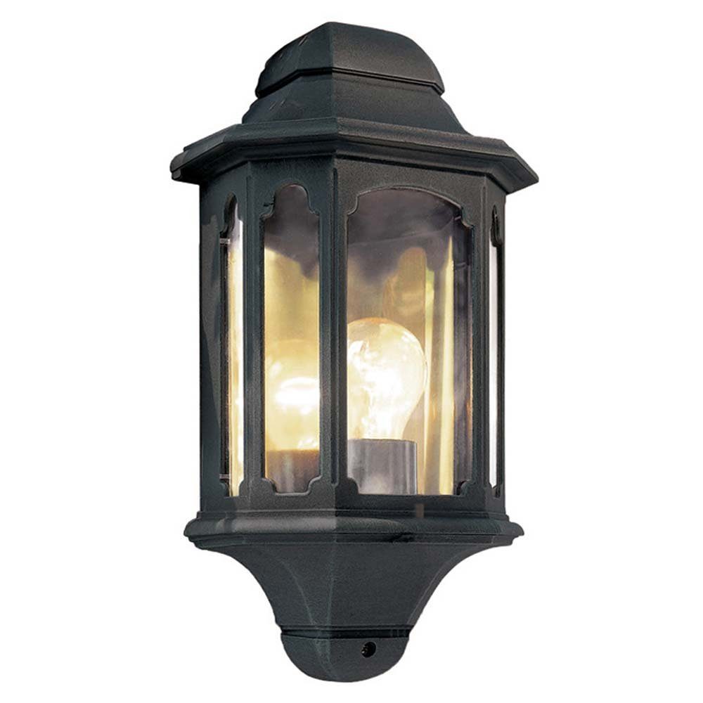 Elstead LIGHTING Außen-Wandleuchte, Leuchtmittel nicht inklusive, Außenleuchte Laterne Wandlampe ALU-Druckguss Schwarz H 38 cm