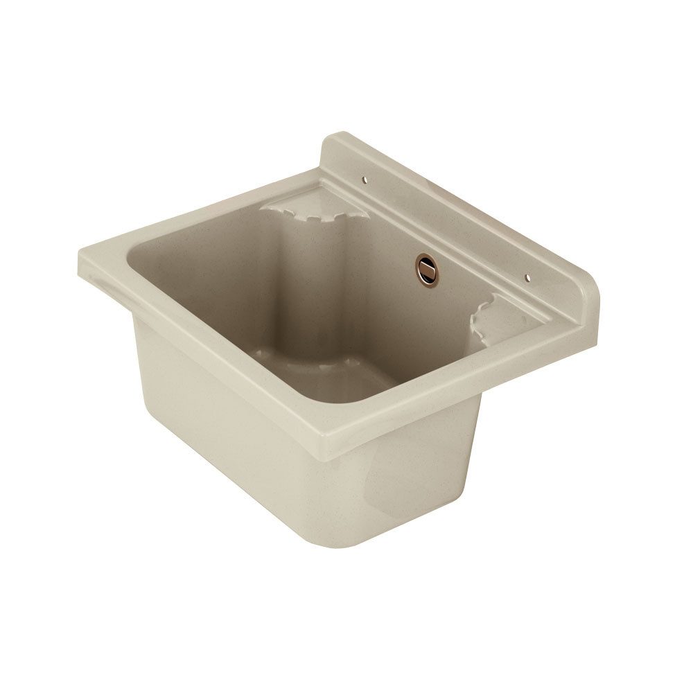 Lavre Waschbecken MANTA MINI, Kunststoff Spülbecken Waschtrog Ausgussbecken, 42 x 34 x 24 cm, beige