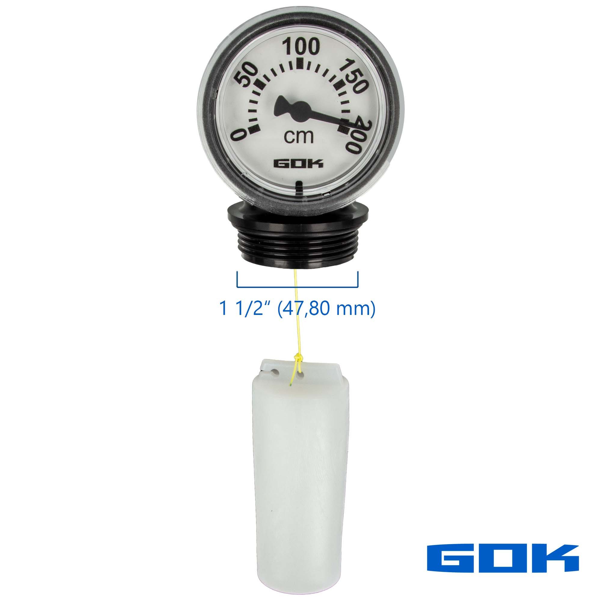 GOK Sicherheitsgruppe Füllstandsanzeiger bis 2,00 m Höhe, Anschluss AG 1 1/2 Zoll