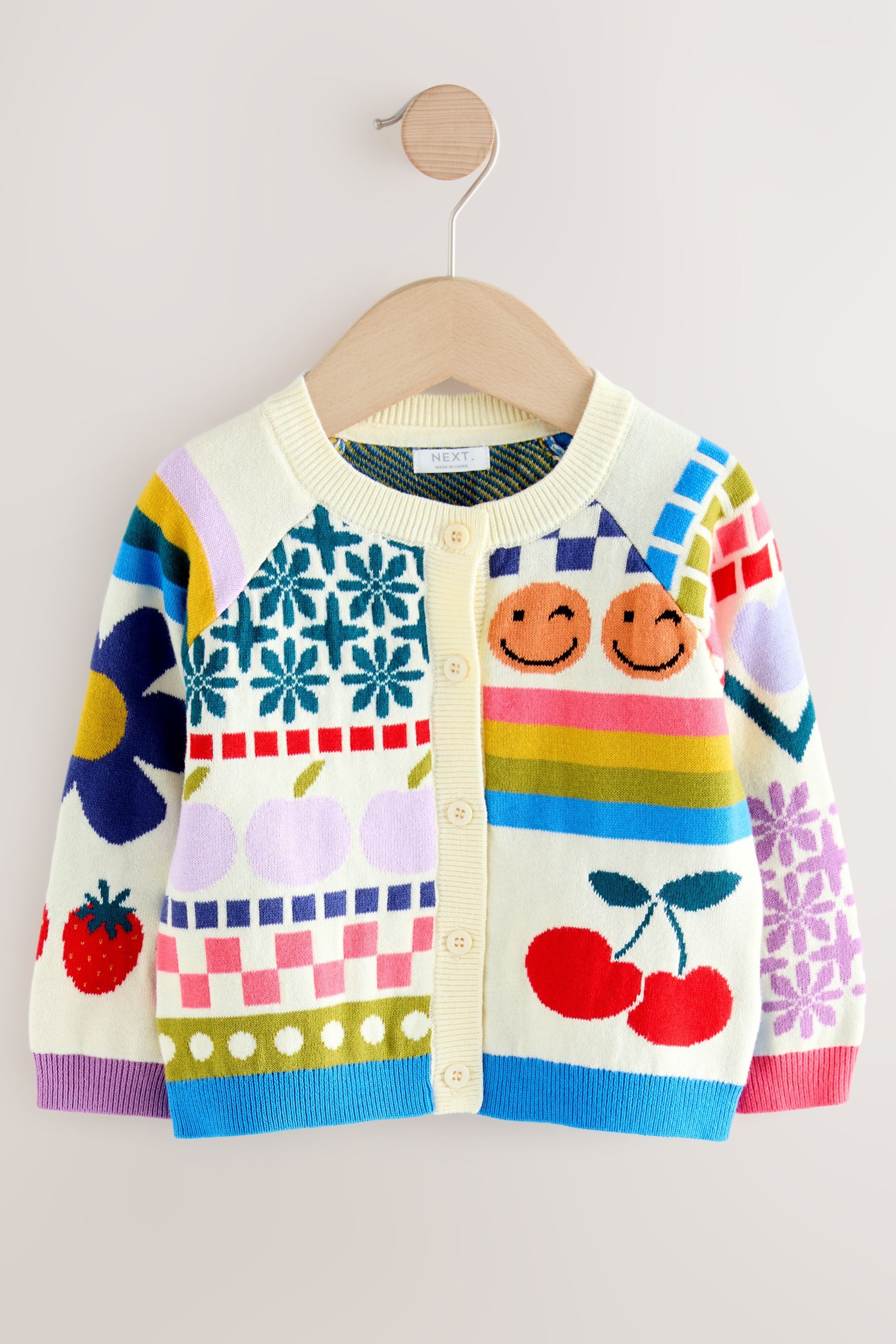 Strickjacke Strickjacke mit lustigem Print