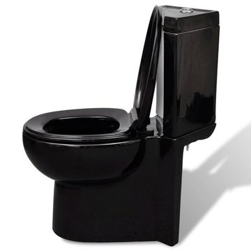 vidaXL Tiefspül-WC Toilette für Ecke Keramik Schwarz
