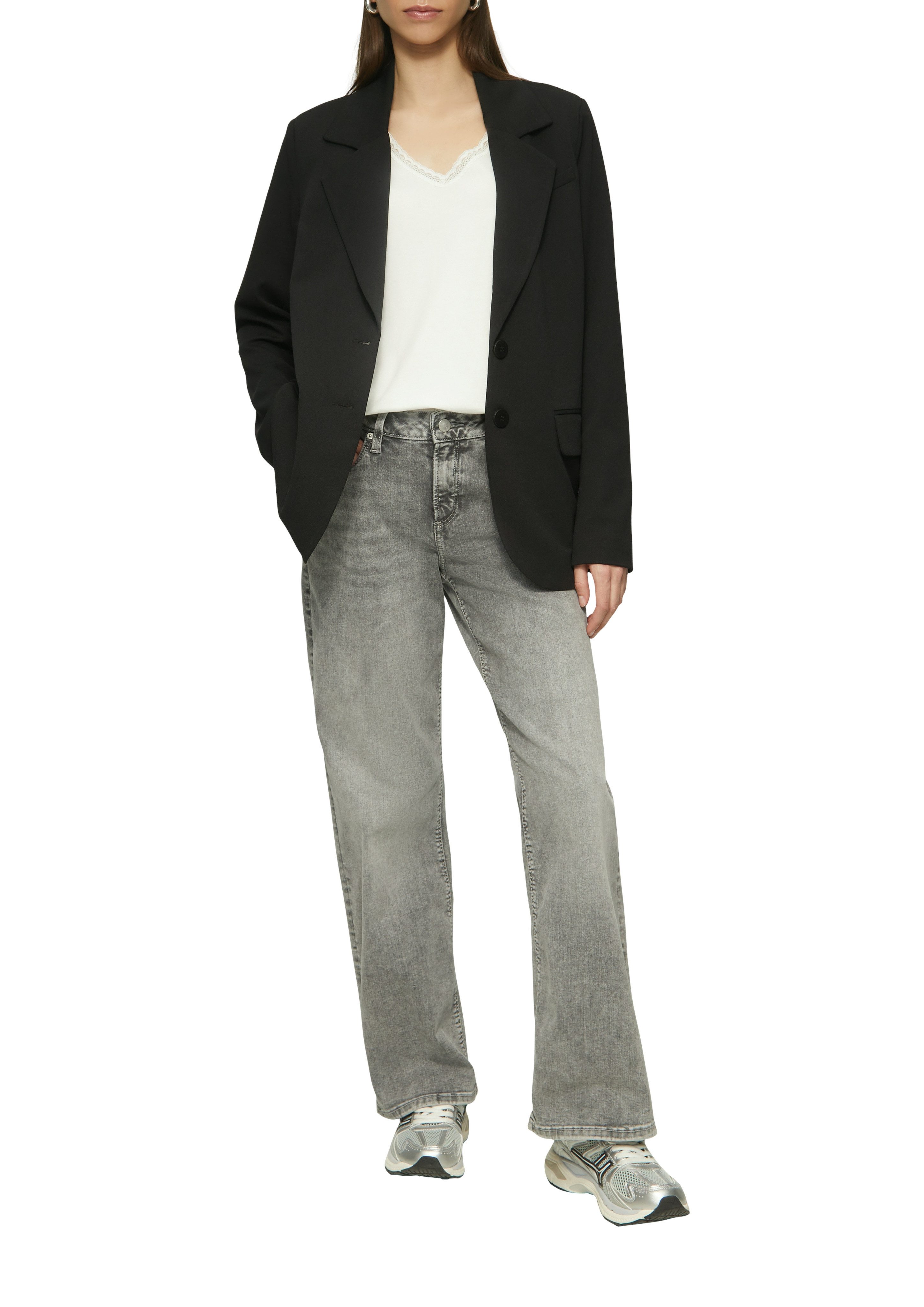 QS T-Shirt mit Spitze am Ausschnitt günstig online kaufen