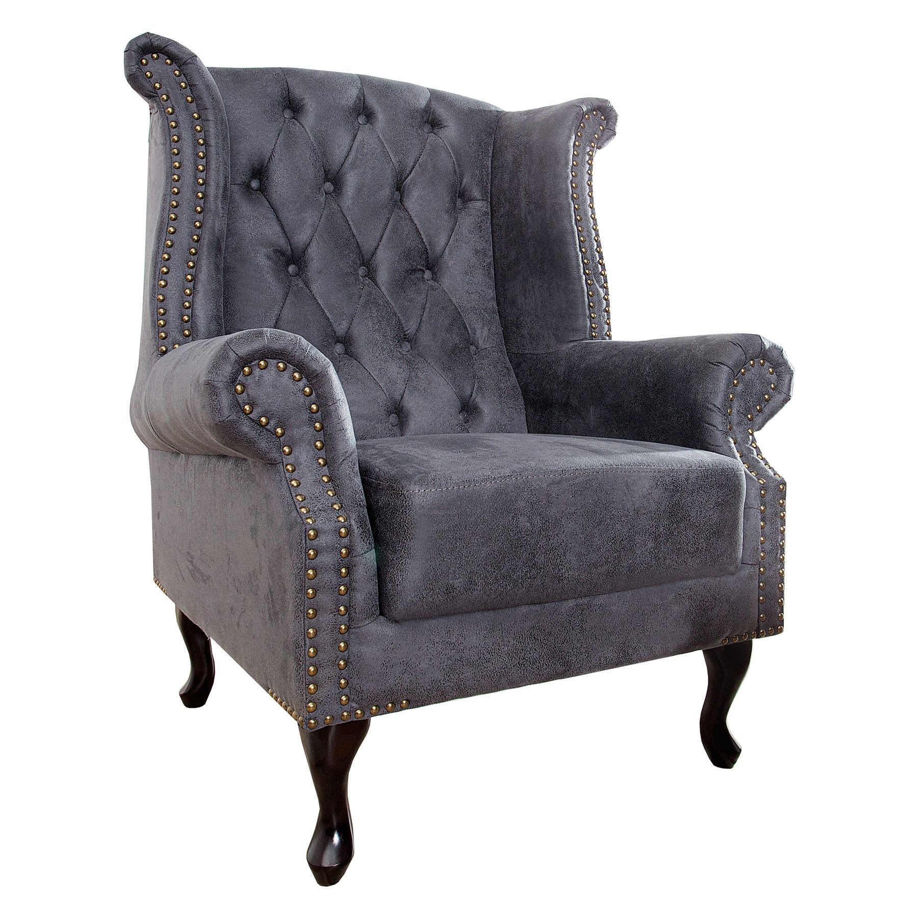 riess-ambiente Ohrensessel CHESTERFIELD 85cm antik grau günstig online kaufen