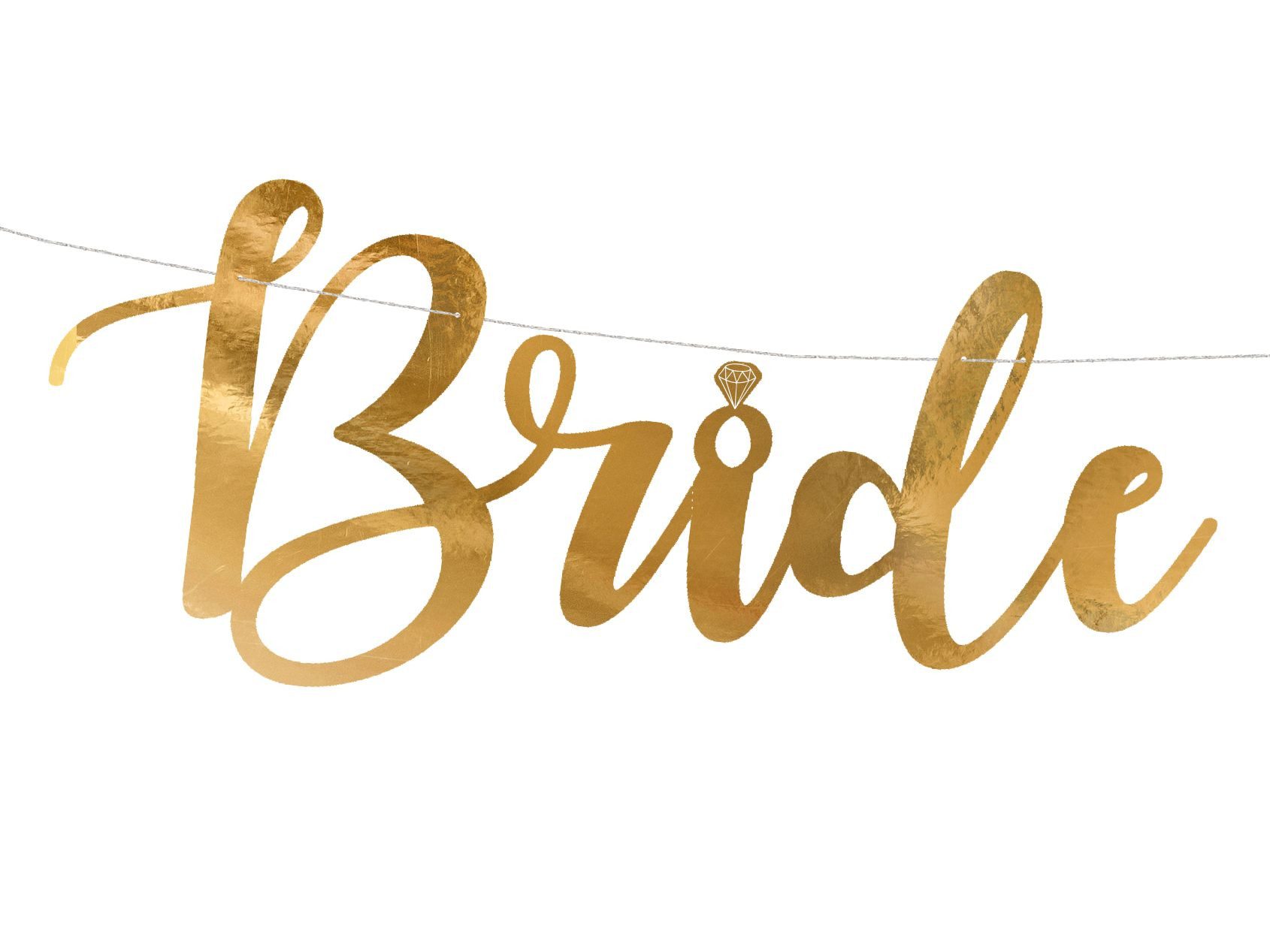 partydeco Dekoobjekt Banner 'Bride to be' Gold, 80 x 19 cm